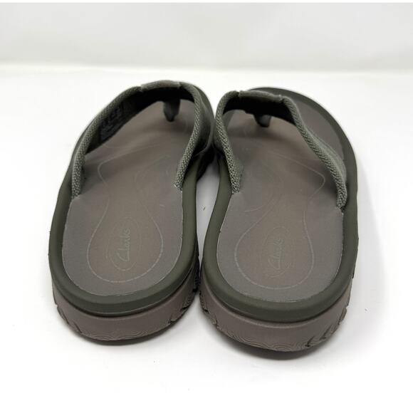 Clarks Men's Wesley Belt Flip-Flop, Olive Textile, Size 11 - Picture 4 of 7